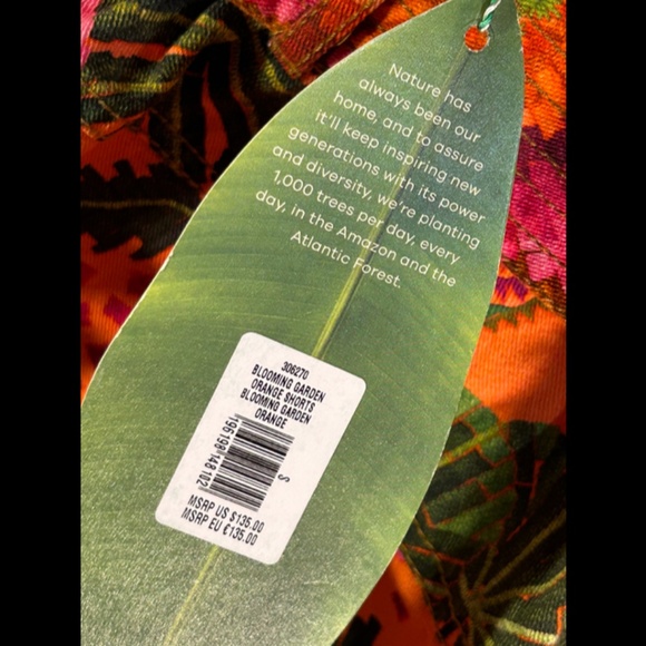 Farm Rio Blooming Garden Orange Shorts Size S - NWT - Picture 11 of 16